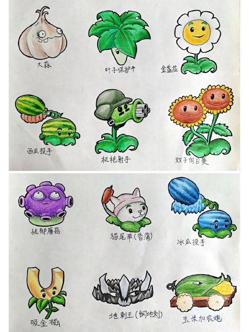 植物大战僵尸中的植物画_植物大战僵尸里所有植物比较好的画画法-第3张图片-屿企游戏网