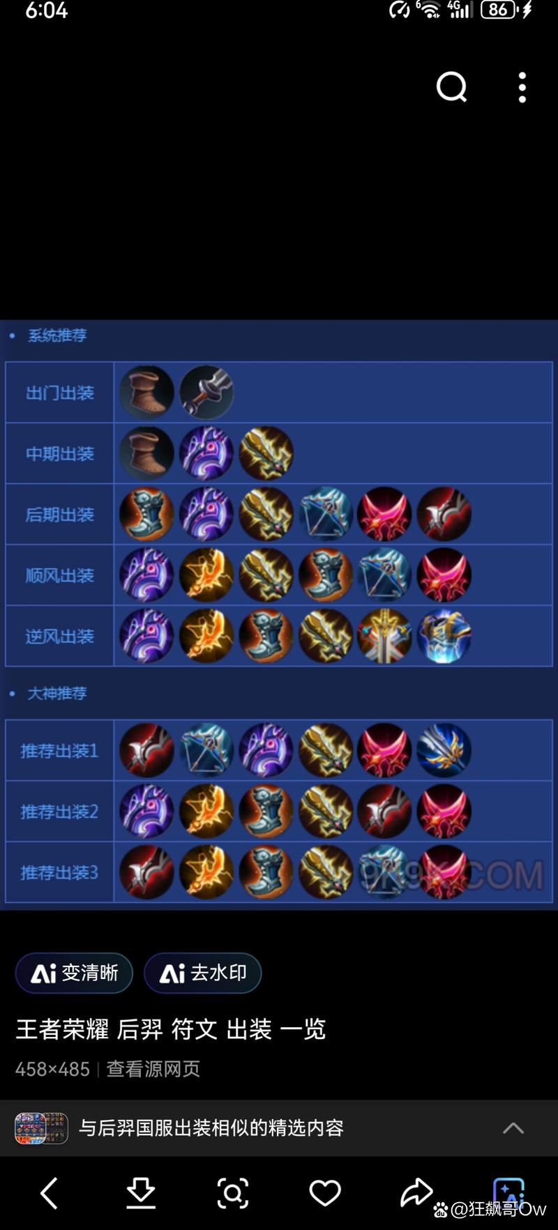 王者荣耀的后裔出装-王者后裔怎么出装和铭文-第4张图片-屿企游戏网