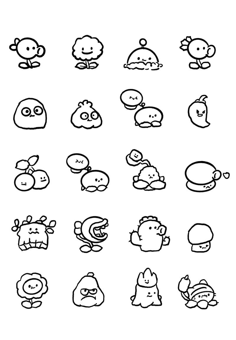 植物大战僵尸坚果简笔画_植物大战僵尸坚果简笔画简单版-第2张图片-屿企游戏网